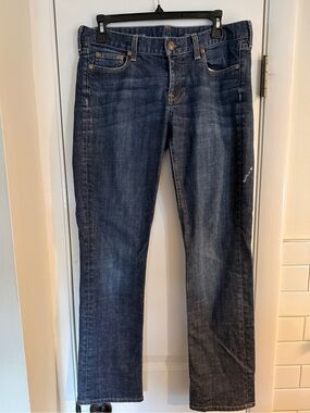 J. Crew Dark Wash Women's Straight-Leg Jeans - Blue